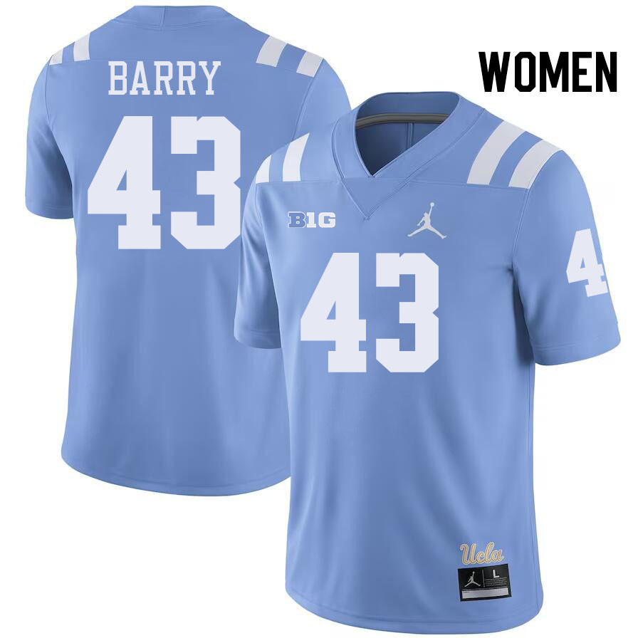 Women #43 Brett Barry UCLA Bruins College Football Jerseys Stitched-Power Blue